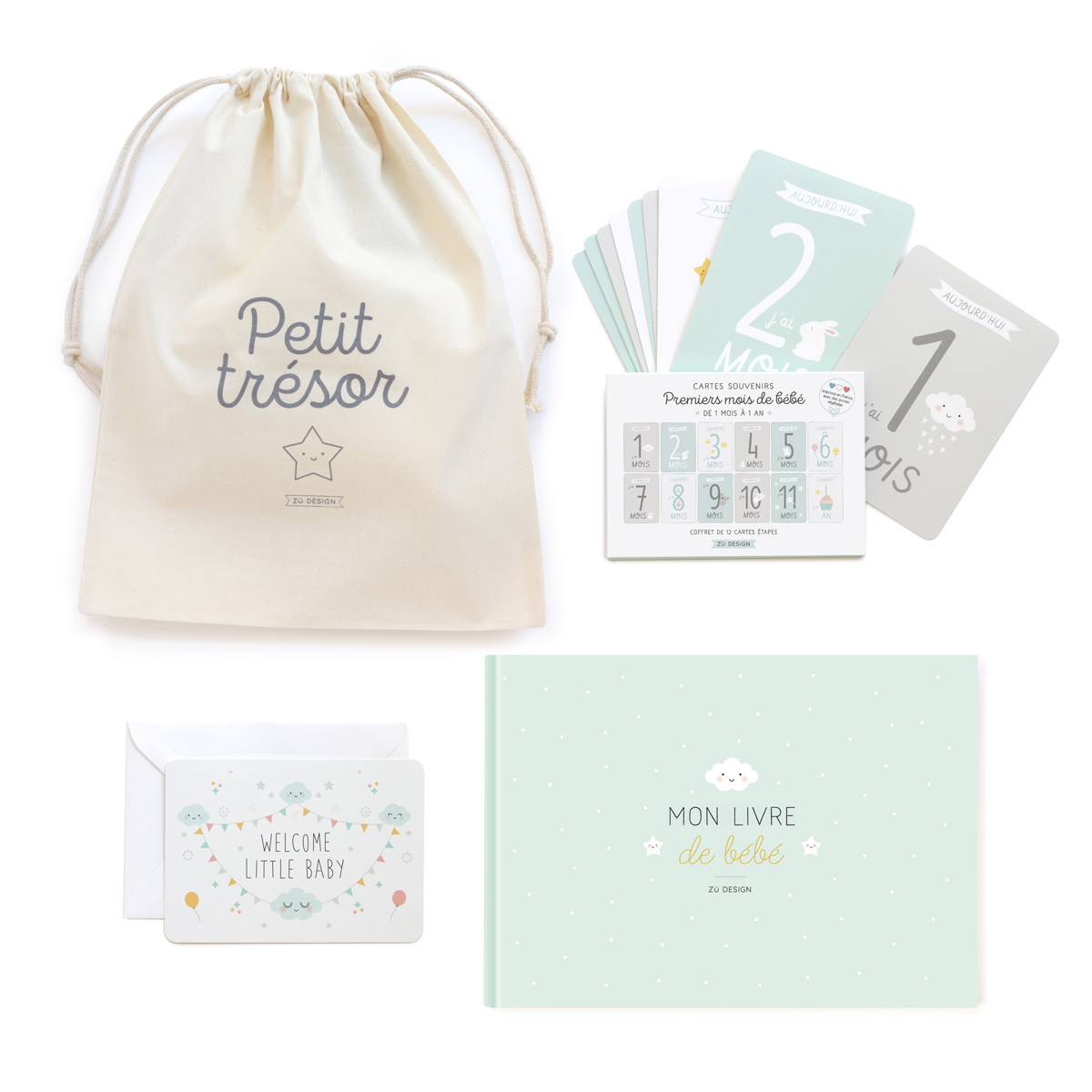 Coffret Naissance Mixte Cadeau Original Pour La Naissance De Bebe Zu