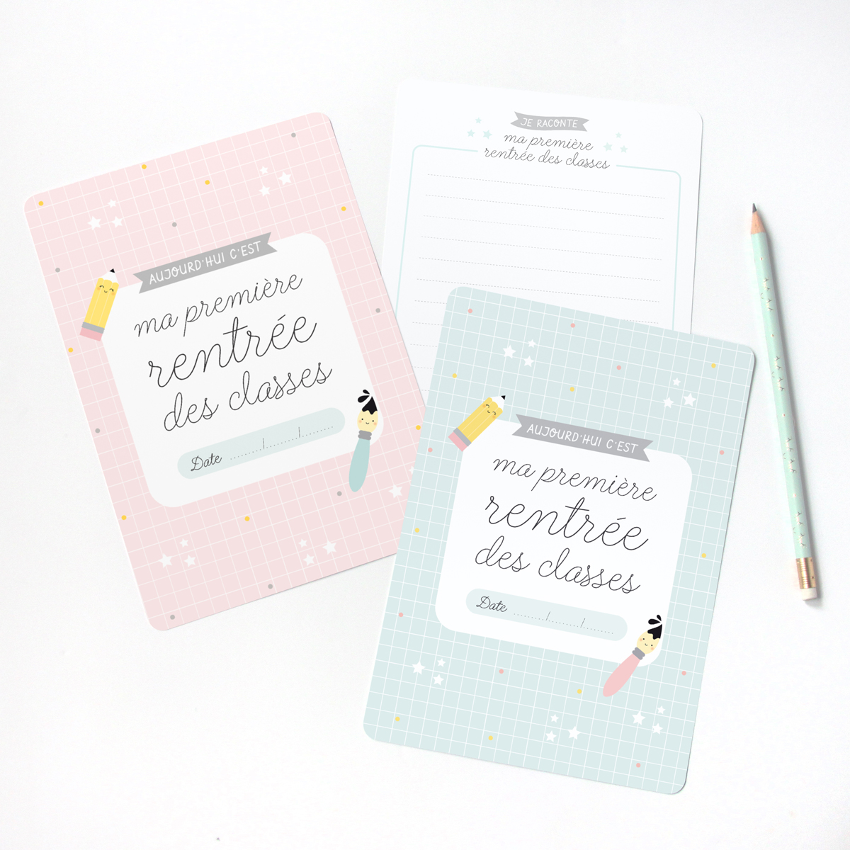 Grande Carte Etape Ma Premiere Rentree A L Ecole Rose Zu