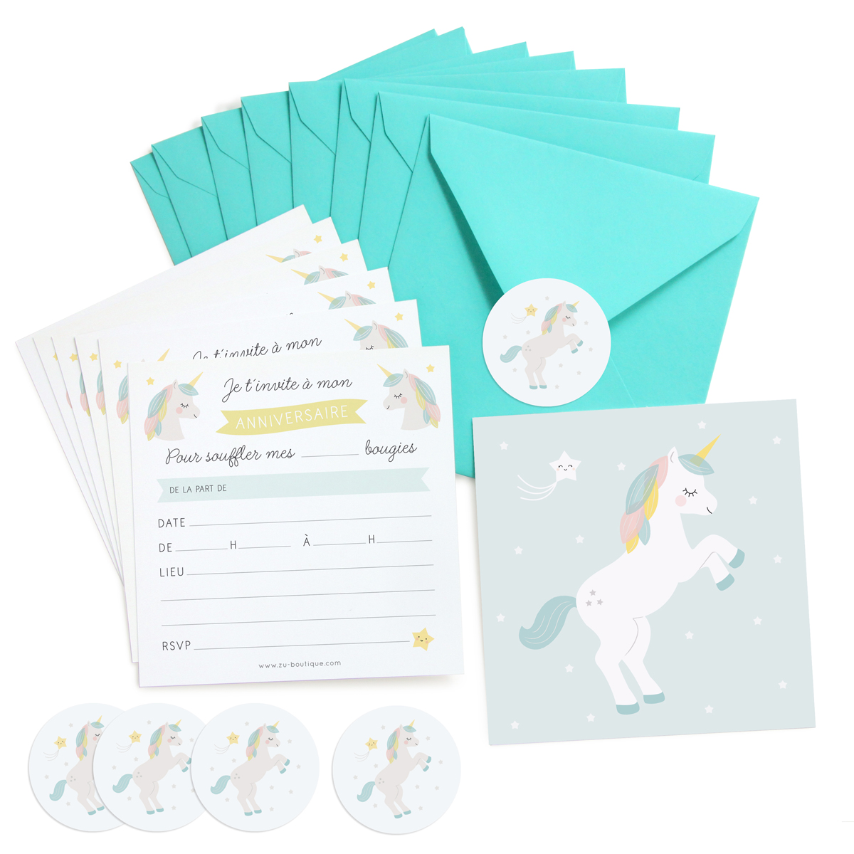 Cartes Invitations Anniversaire Licorne Stickers Licorne Zu Boutique