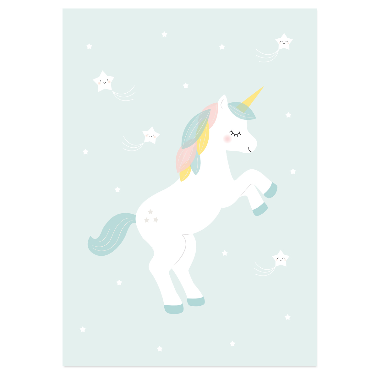 Unicorn Poster, Poster For Children's Room, Poster Child Unicorn.