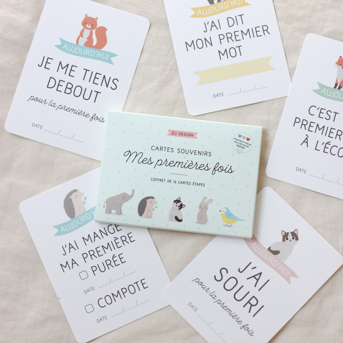 Cartes étapes mes premières fois, pour noter les premières fois de bébé