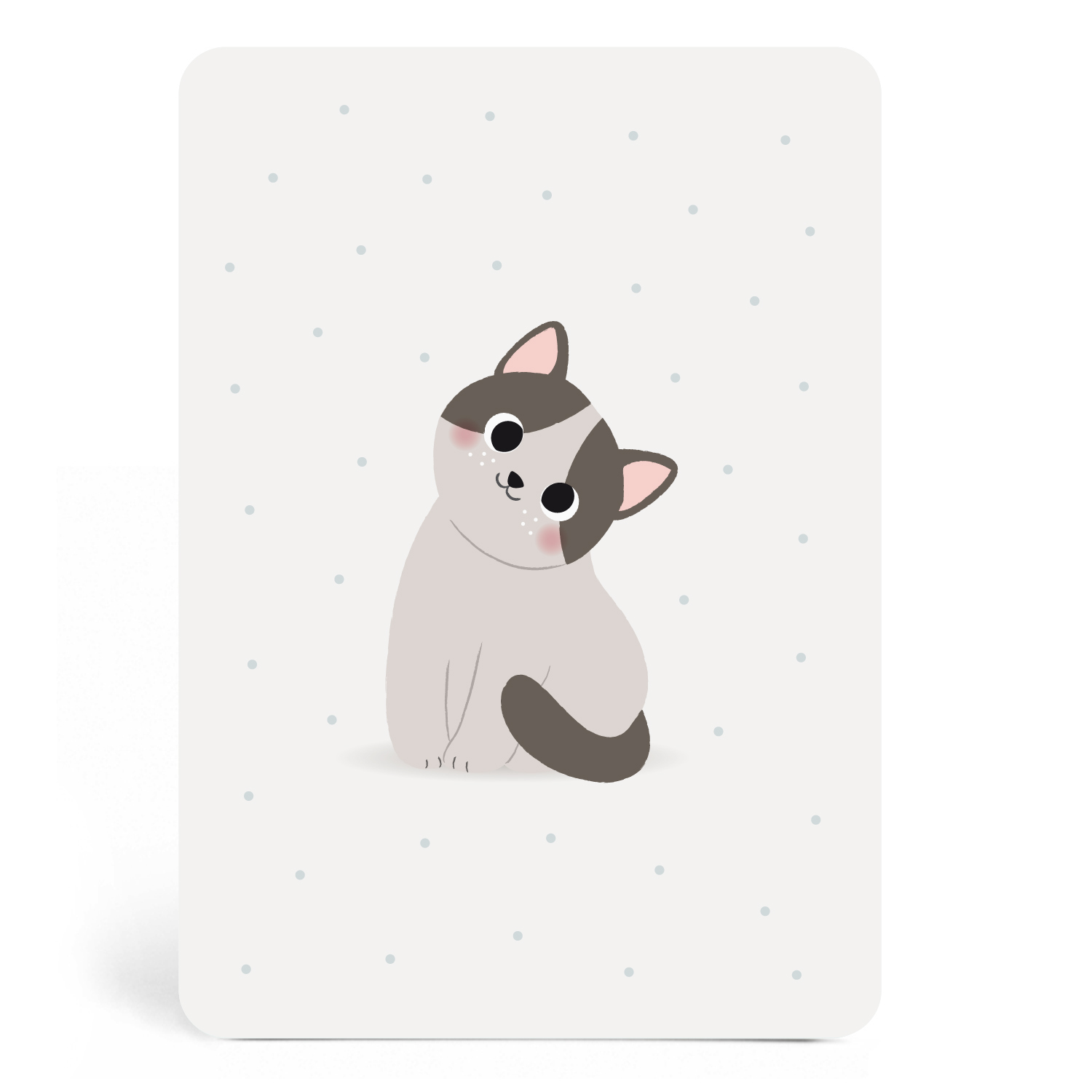 Baby Birth Card Birth Gift Cat Card Child Card Zu