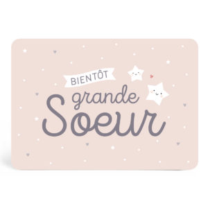 présentation carte grande soeur de Zü boutique cadeaux de naissance bébé