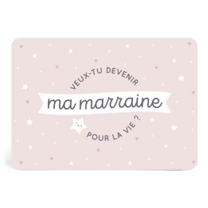 Carte demande marraine de Zü boutique cadeaux de naissance bébé