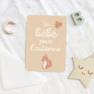 Carte un bébé pour l&rsquo;automne