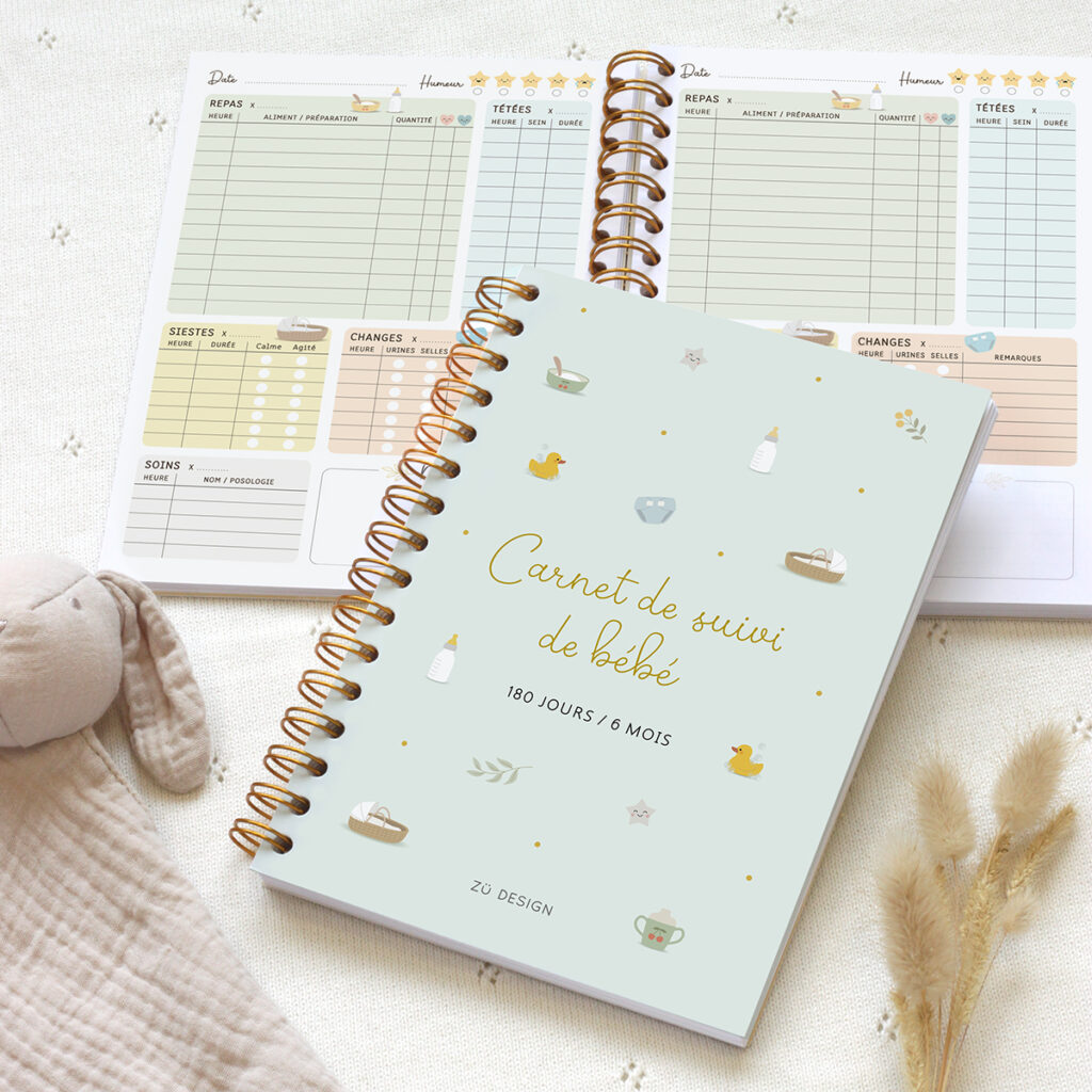 Carnet de suivi de bébé, période de 6 mo...