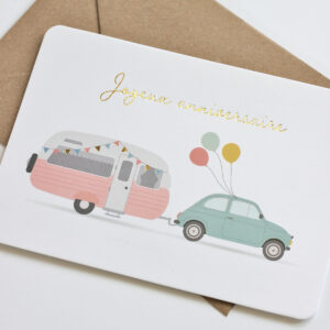 Carte joyeux anniversaire camping car