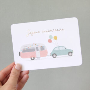 Carte joyeux anniversaire camping car