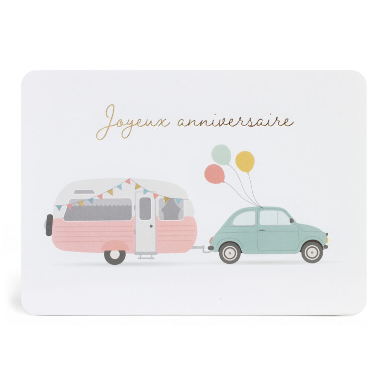 Carte joyeux anniversaire camping car