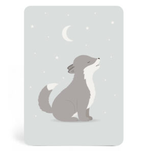 Carte loup gm de Zü boutique cadeaux de naissance bébé