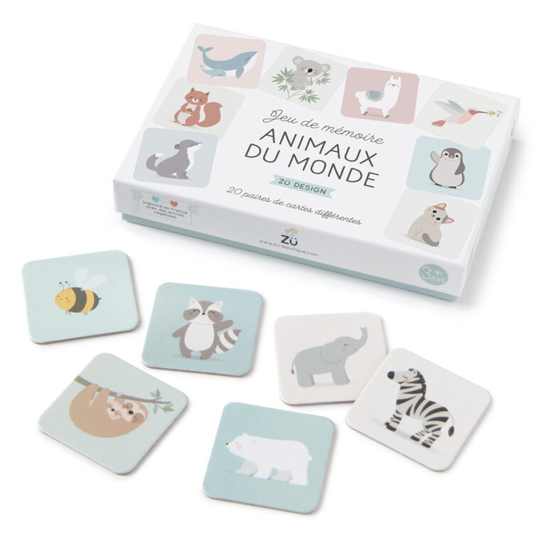 Jeu de mémoire animaux du monde