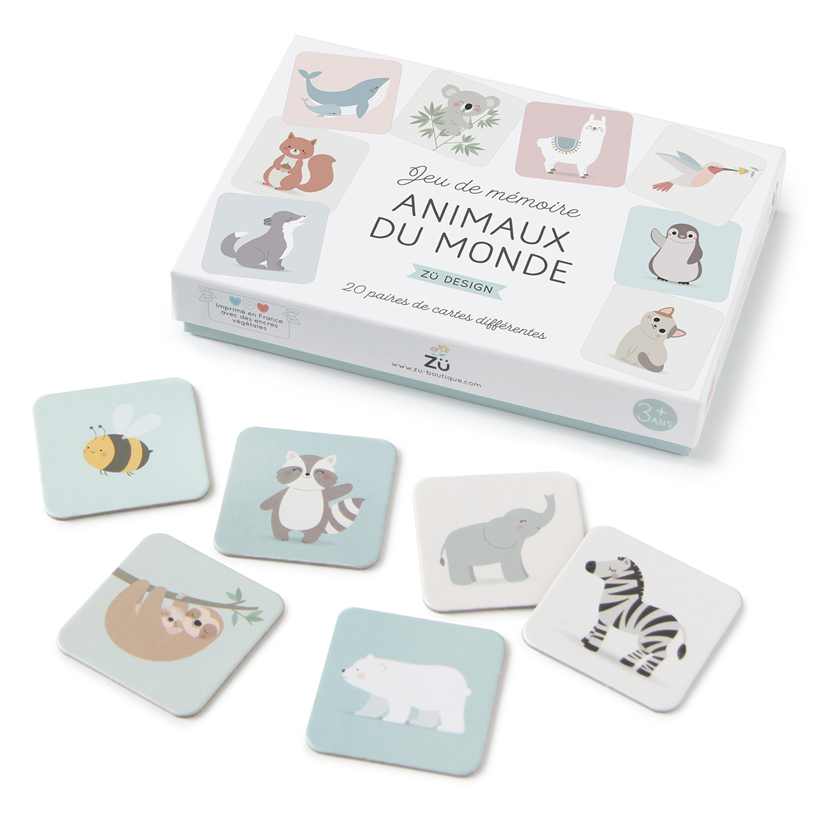 Jeu de mémoire animaux fabriqué en France, mémory made in France
