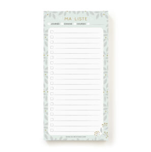 feuille ma liste en bleu de Zü boutique cadeaux de naissance bébé