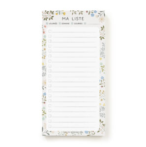 feuille ma liste fleurie de Zü boutique cadeaux de naissance bébé