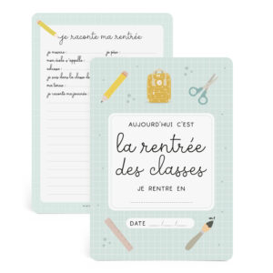 feuille la rentrée des classes et je raconte ma rentrée de Zü boutique cadeaux de naissance bébé