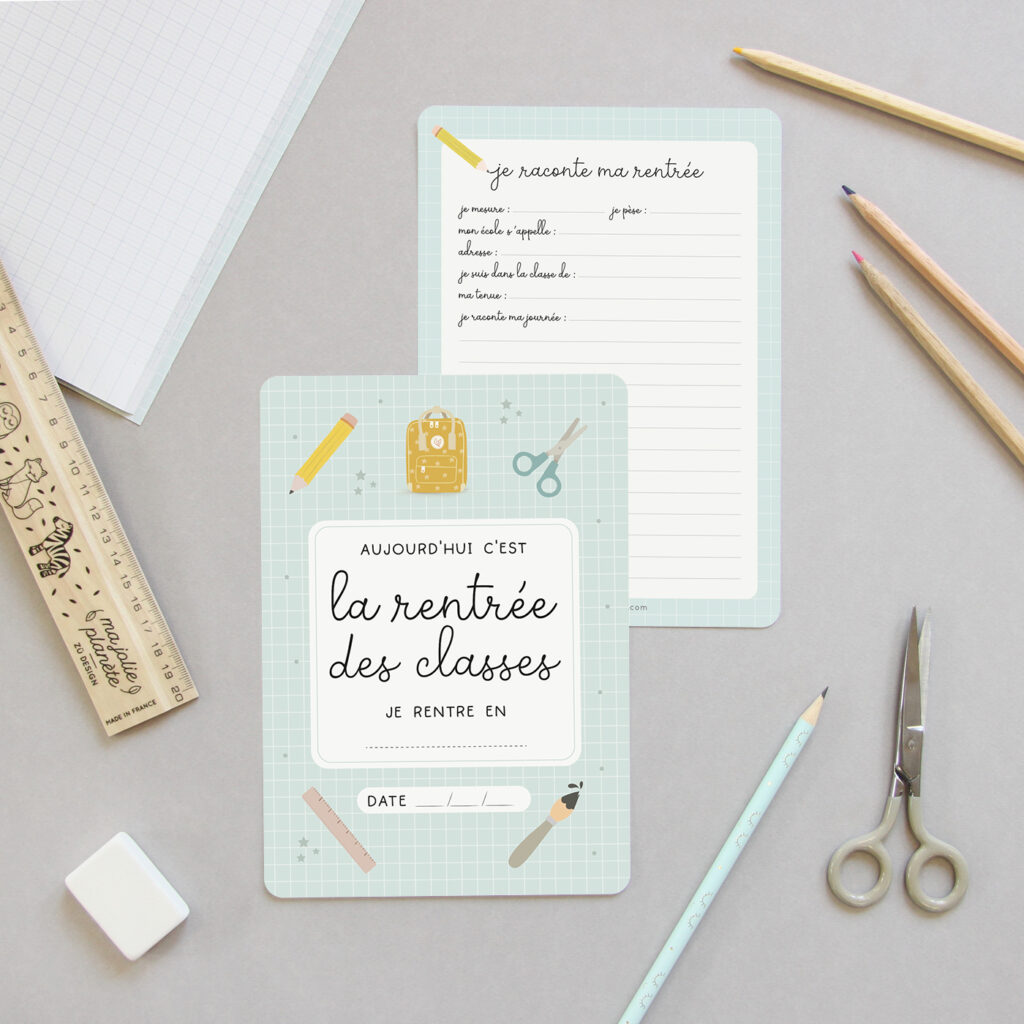 Grande carte rentrée des classes mint