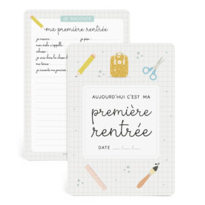 feuille aujourd'hui c'est ma première rentrée de Zü boutique cadeaux de naissance bébé