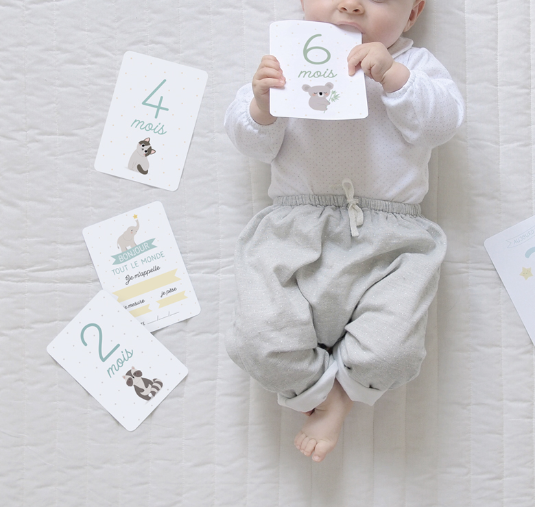 cartes etapes Photo bébé de Zü boutique cadeaux de naissance bébé