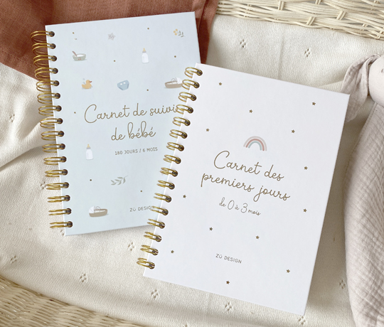 Carnet de suivis de bébé et de premiers jours de Zü boutique cadeaux de naissance bébé