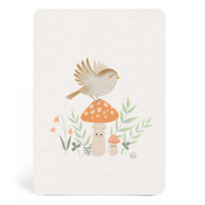 Carte famille moineaux Zü boutique cadeaux de naissance bébé