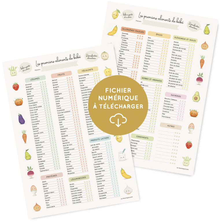 Fiche Premiers aliments de bébé à imprim...