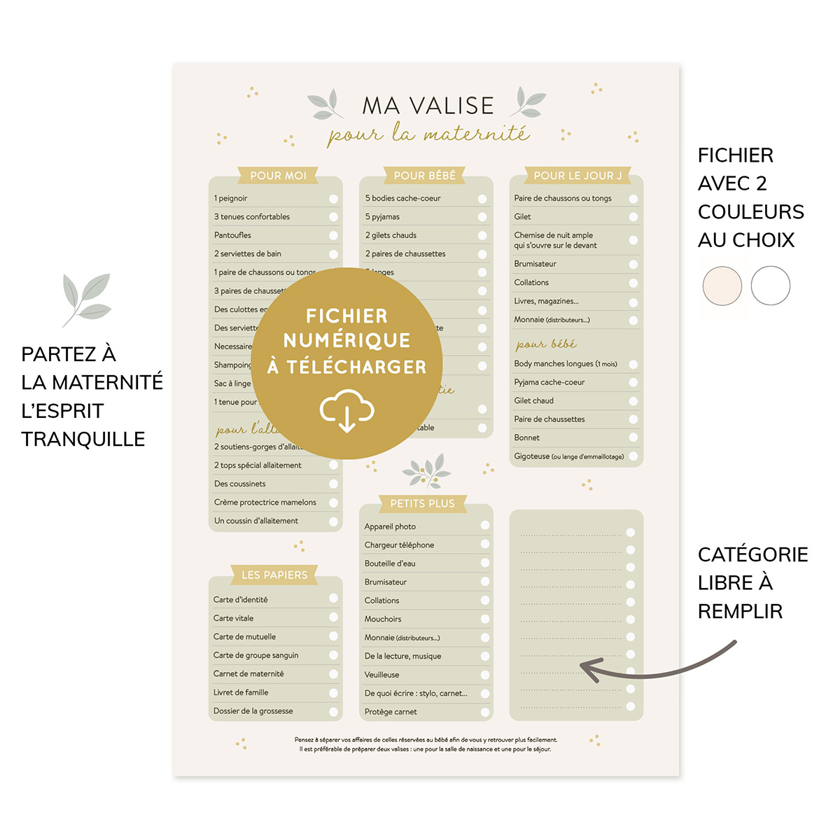 Valise pour la maternité : ta check-list à imprimer