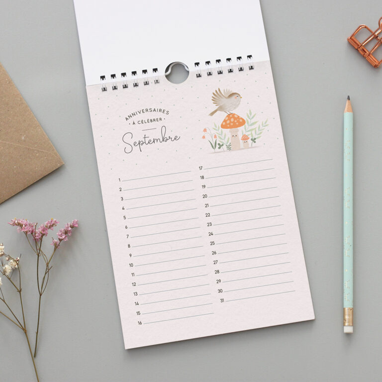 Calendrier des anniversaires ginkgo