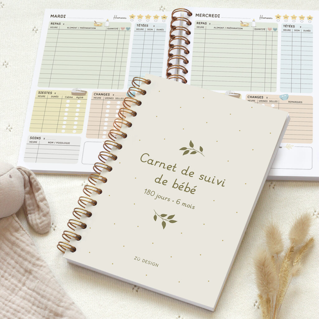Carnet de suivi de bébé Feuille, période...