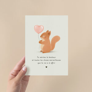 Carte mot doux Écureuil