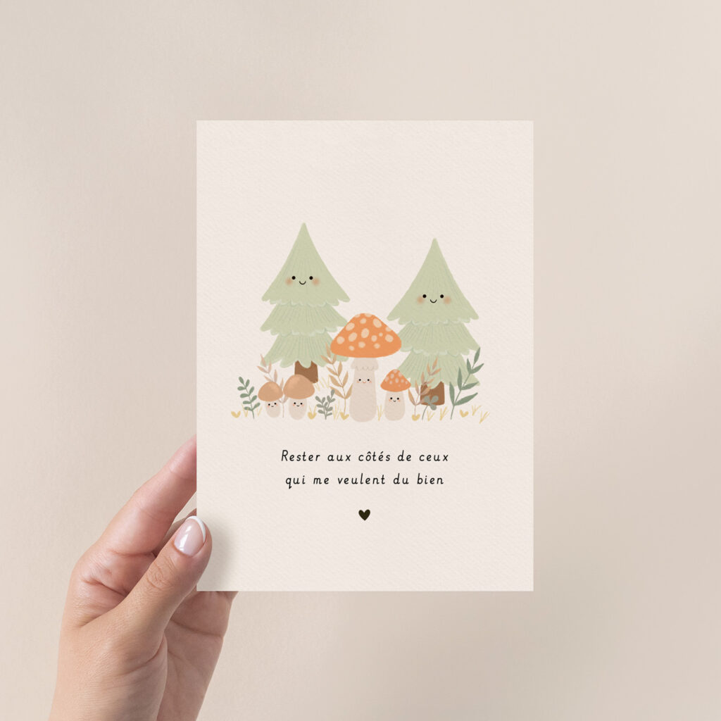 Carte mot doux Forêt