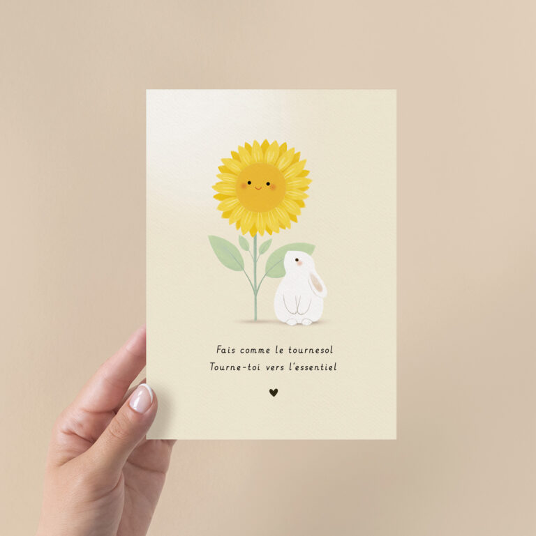 Carte mot doux Tournesol