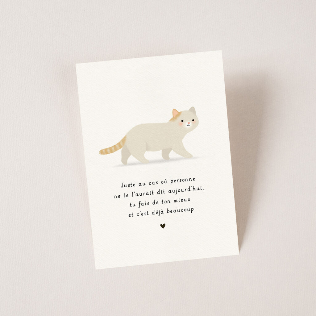 Carte mot doux Chat