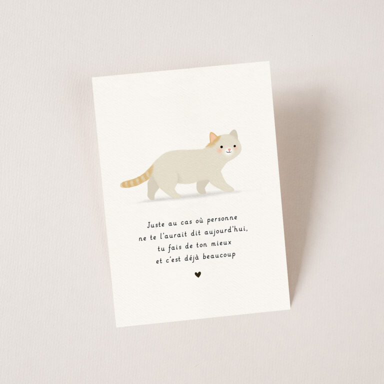 Carte mot doux Chat