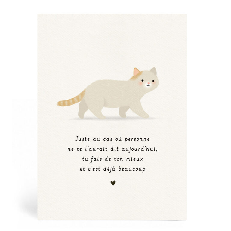 Carte mot doux Chat