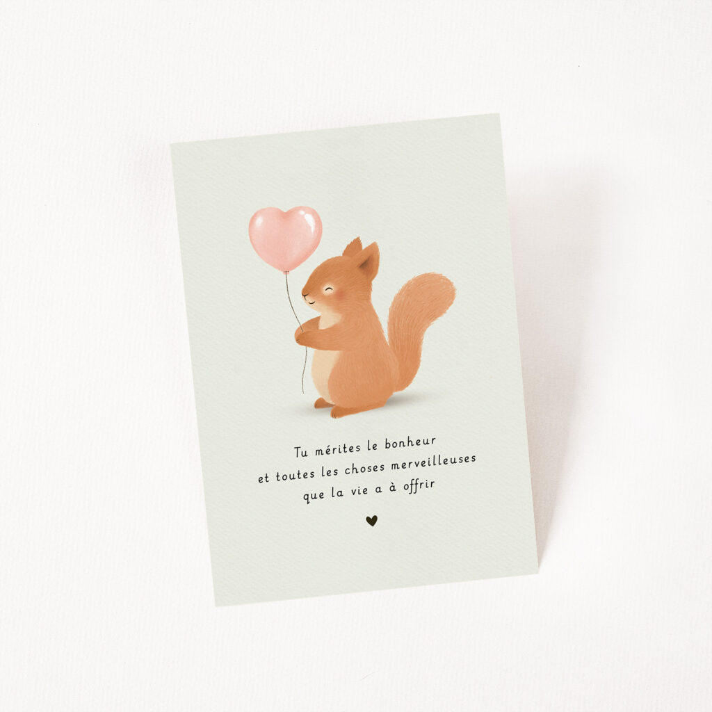 Carte mot doux Écureuil