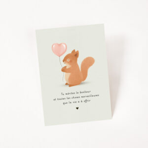Carte mot doux Écureuil