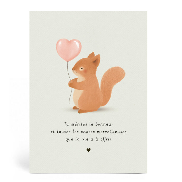 Carte mot doux Écureuil