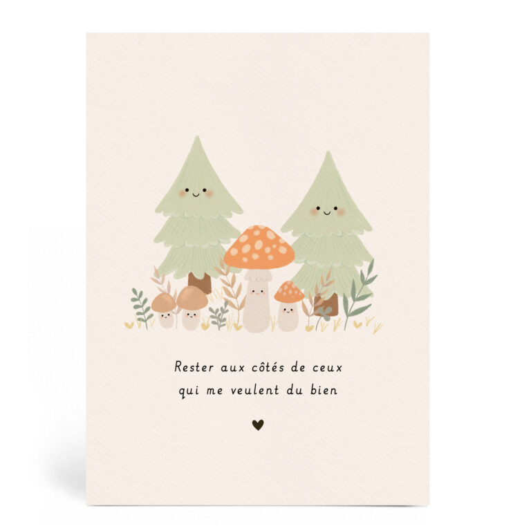 Carte mot doux Forêt