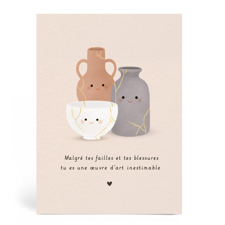 Carte mot doux Kintsugi