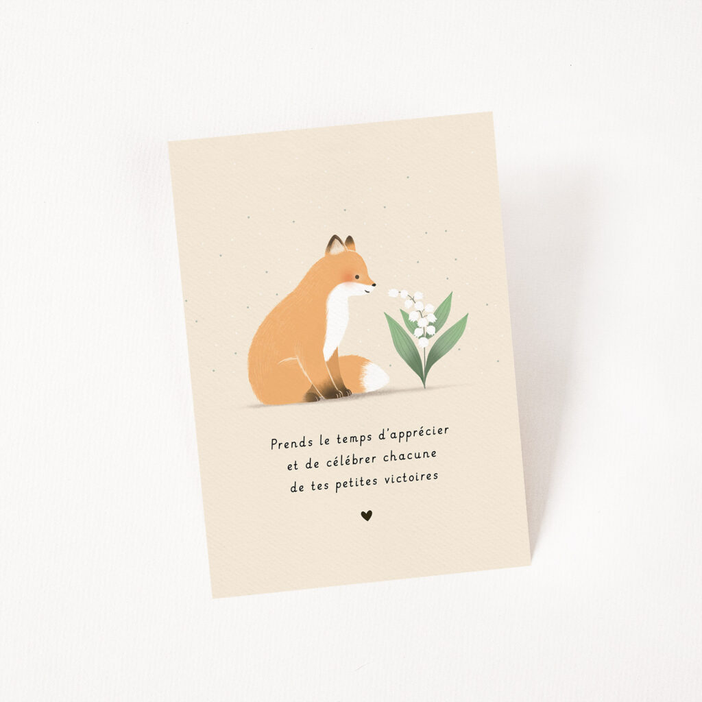 Carte mot doux Renard