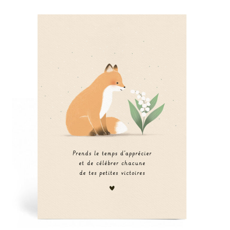 Carte mot doux Renard