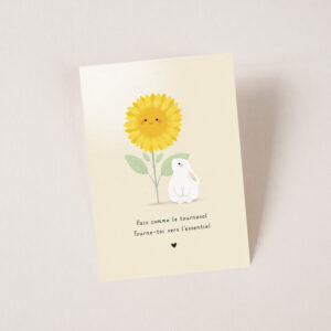 Carte mot doux Tournesol