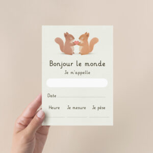 Carte naissance Écureuils