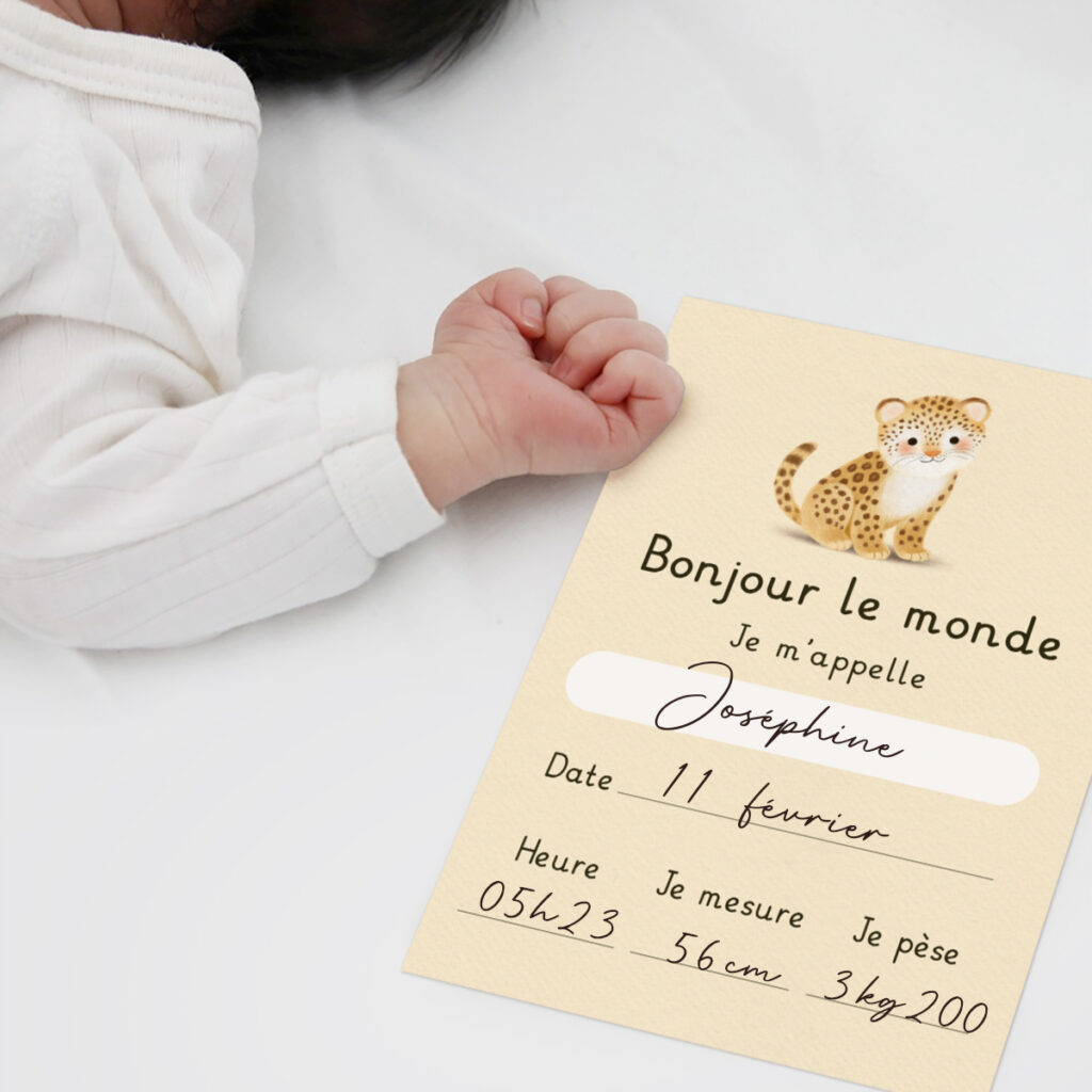Carte naissance Léopard