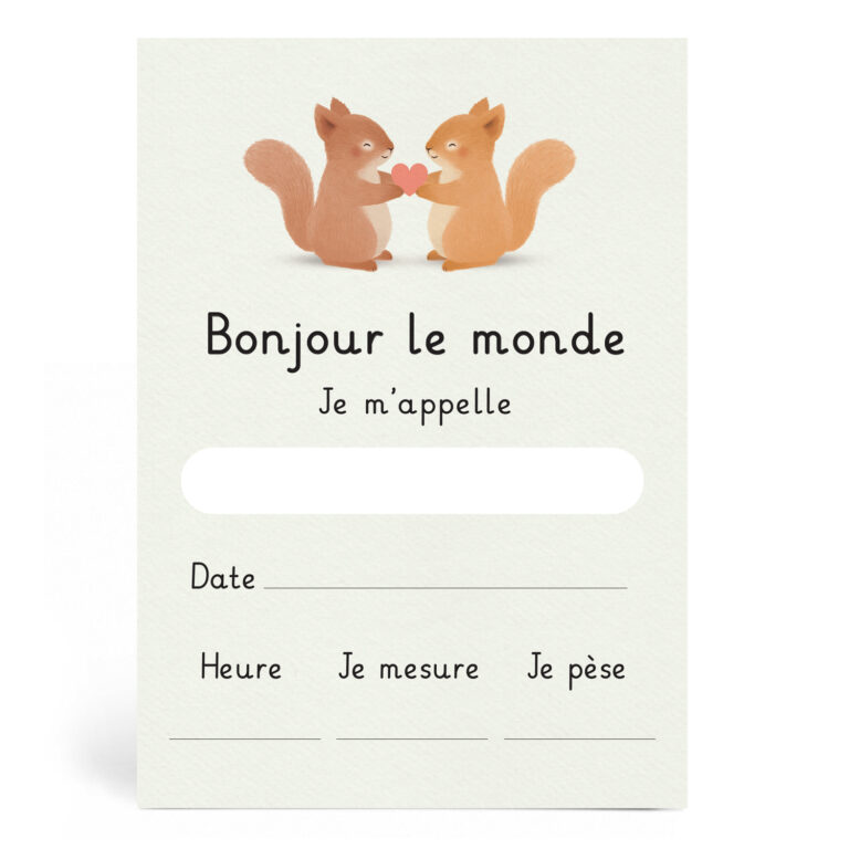 Carte naissance Écureuils