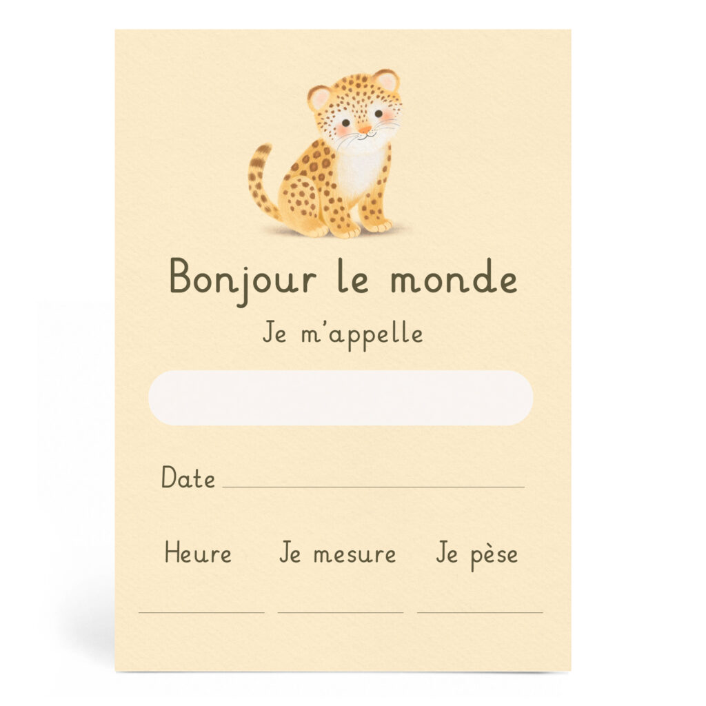 Carte naissance Léopard