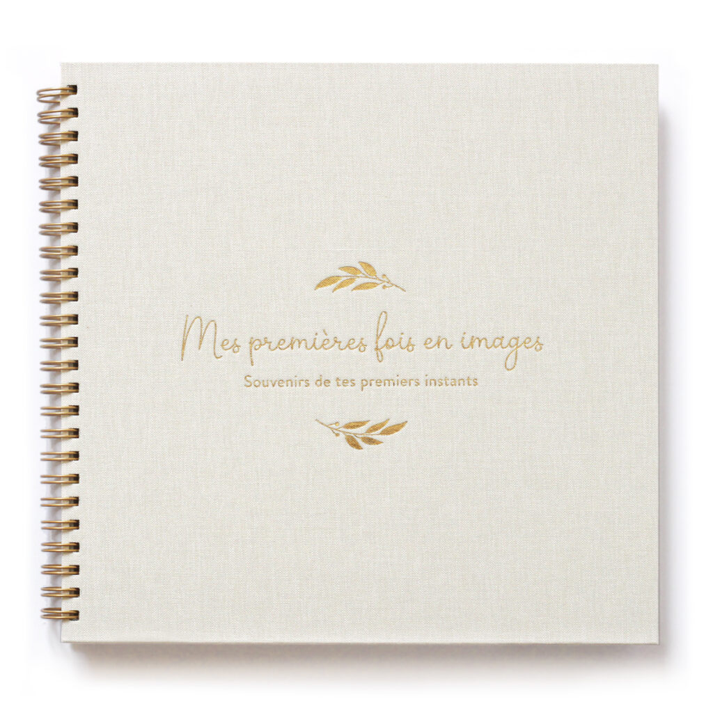 Album photos des premières fois beige